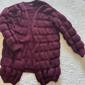 Burgundy Knit Cardigan